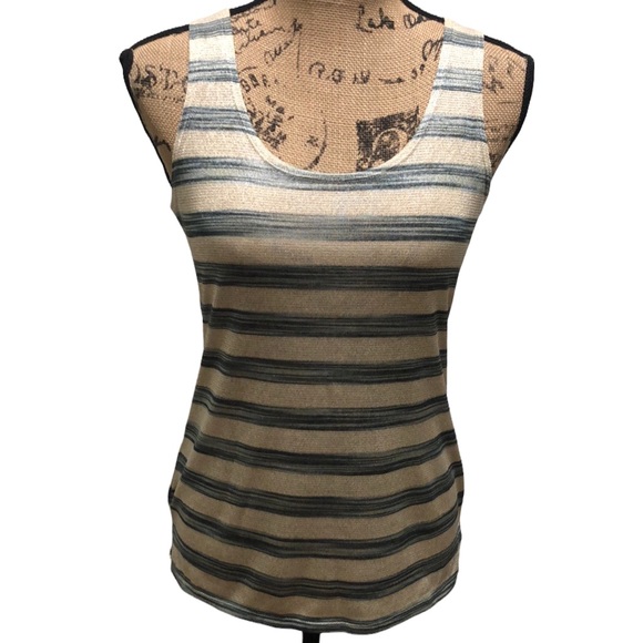{Banana Republic} Striped Metallic Tank Top - Picture 1 of 10